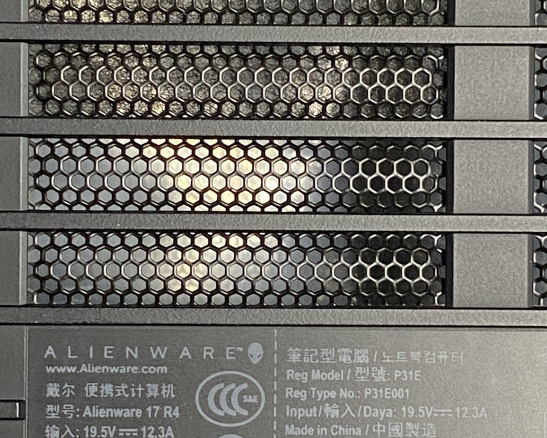 Alienware 17 R4 P31E001 2016 Keyboard Bottom Cover Only - No Screws