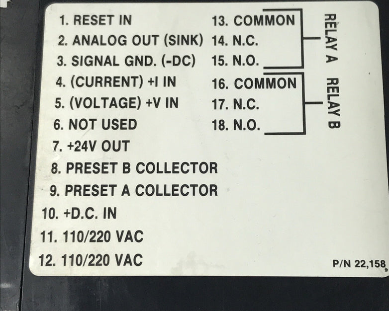 KEP INT69TAS2A Intellect-69 Ratemeter Totalizer 100 VAC 12-24VDC Square Law