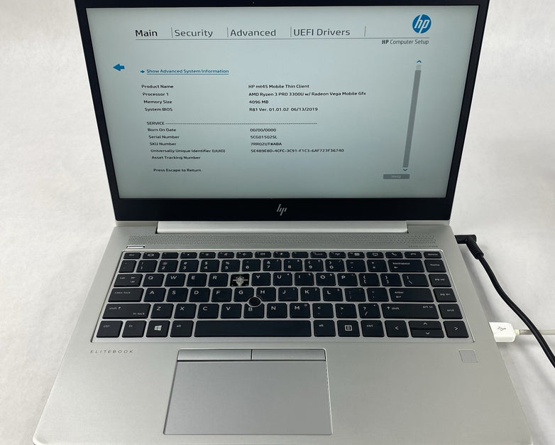 MT45 14" Ryzen 3 Pro - 3300 2.10 GHz 4GB RAM No SSD/OS/AC/BATT - Bad Keyboard