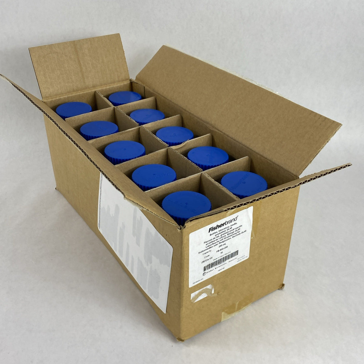 Fisherbrand FB-800-250 Lab Media Graduated Glass Bottles 250mL - 10 Bottles15