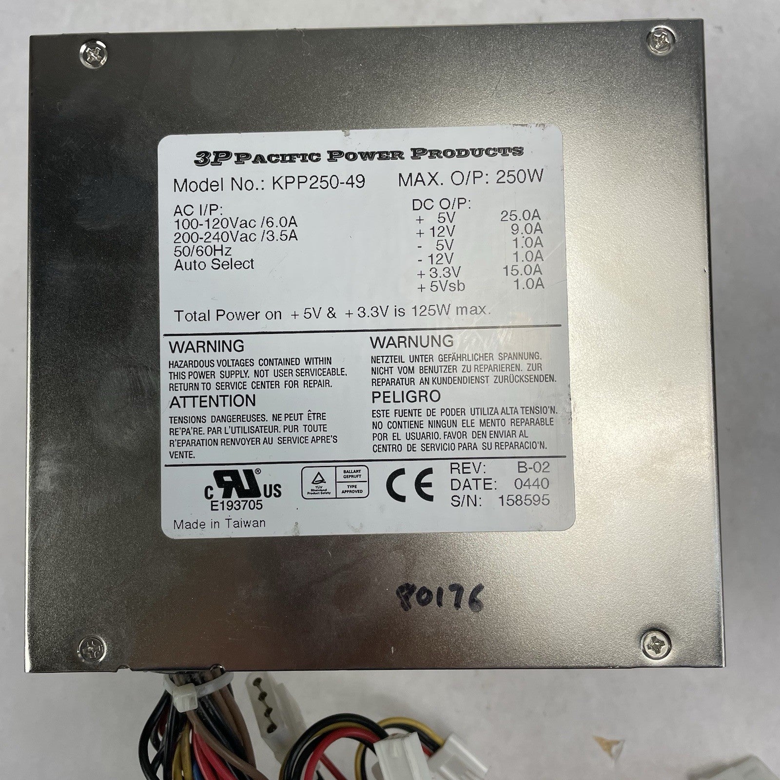 3P Pacific Power Products KPP250-49 250W AC / DC