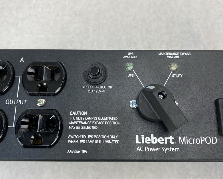 Emerson MP2-120C Liebert MicroPOD AC Power System 120V 16A - Two Straight 5-20P