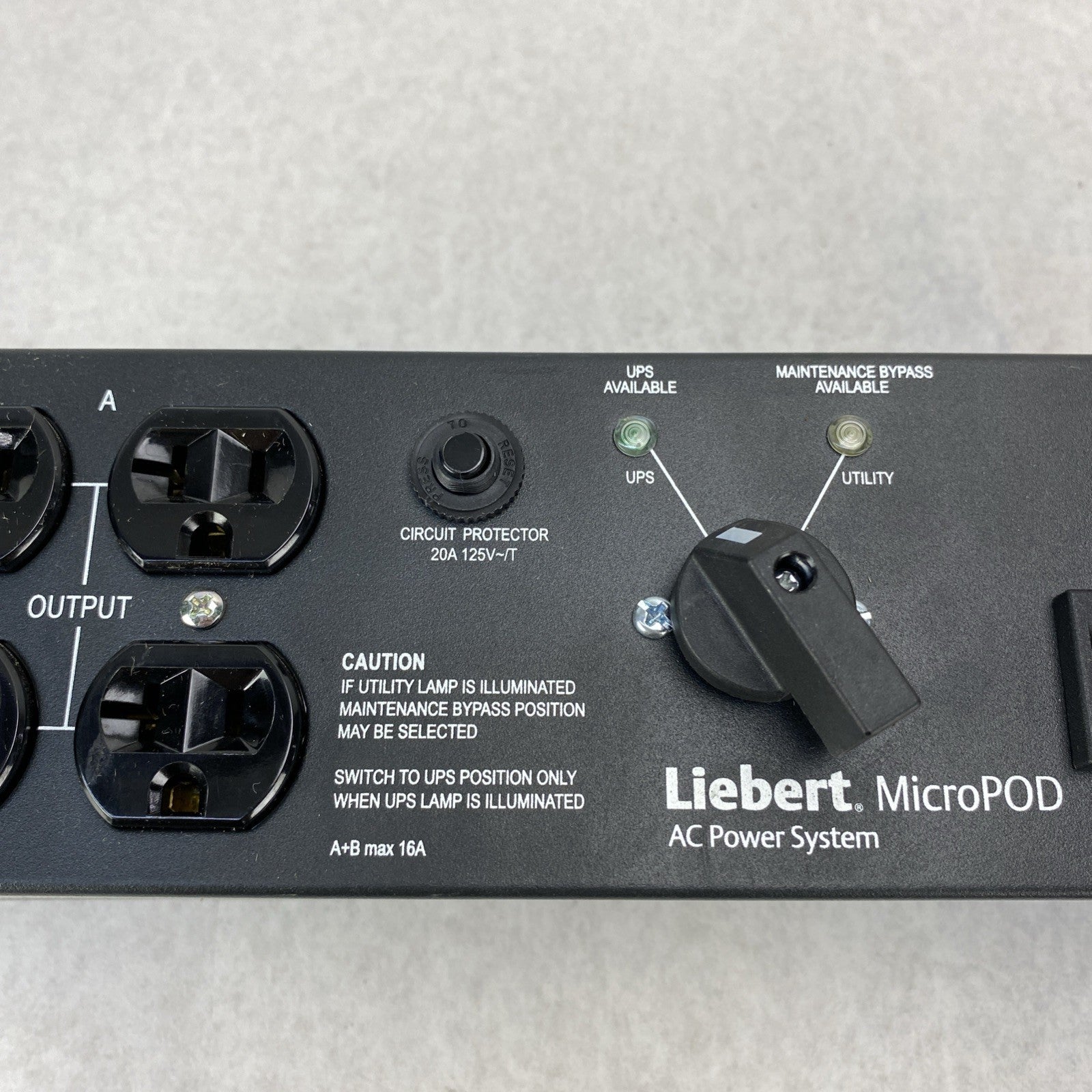 Emerson MP2-120C Liebert MicroPOD AC Power System 120V 16A - Two Straight 5-20P6