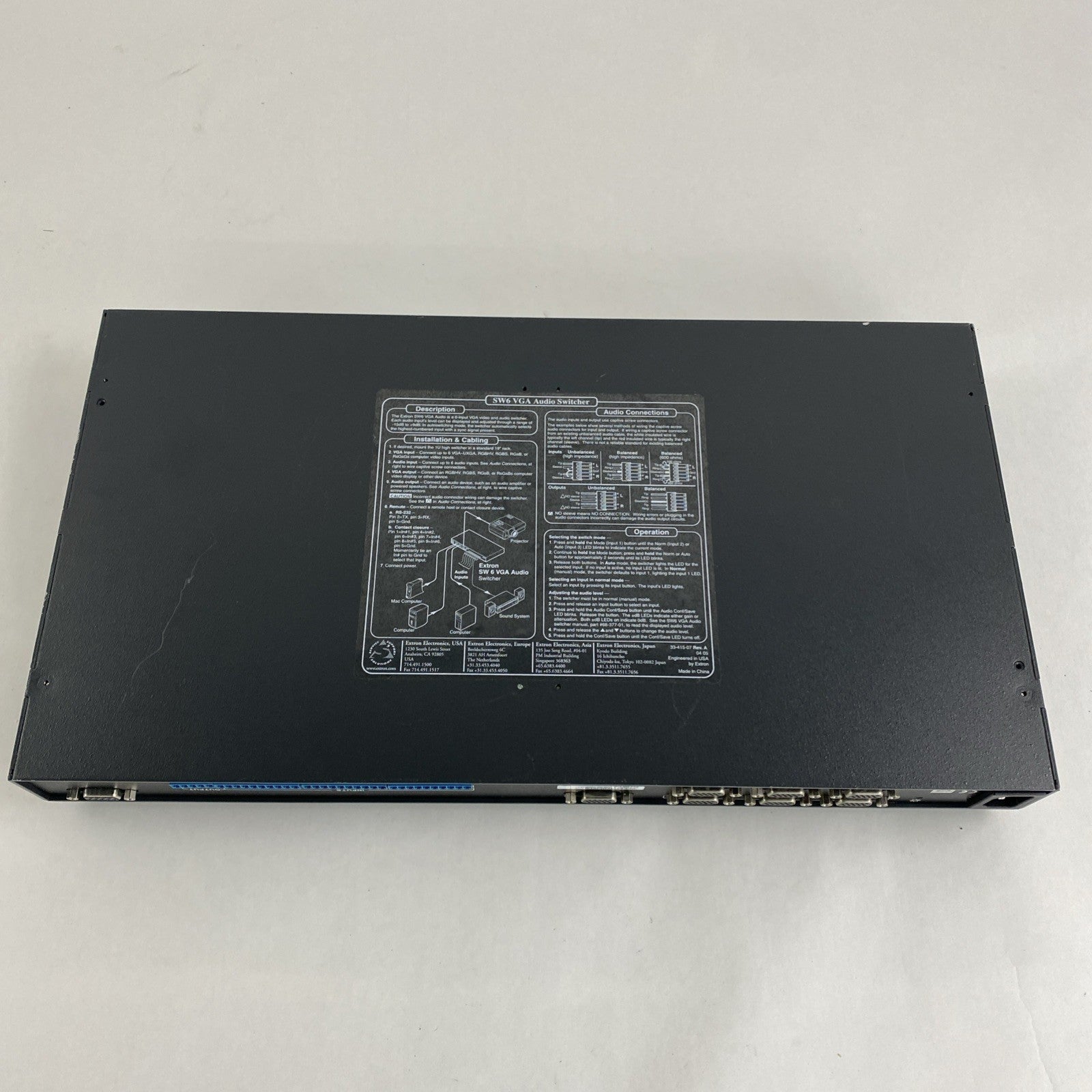 Extron SW6 VGA Audio Switch Tested14