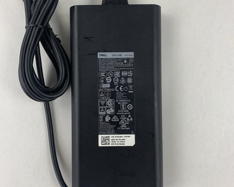 Dell LA240PM180 240 Watt Laptop AC Power Adapter 19.5V 12.3A Large Tip w/ Cable