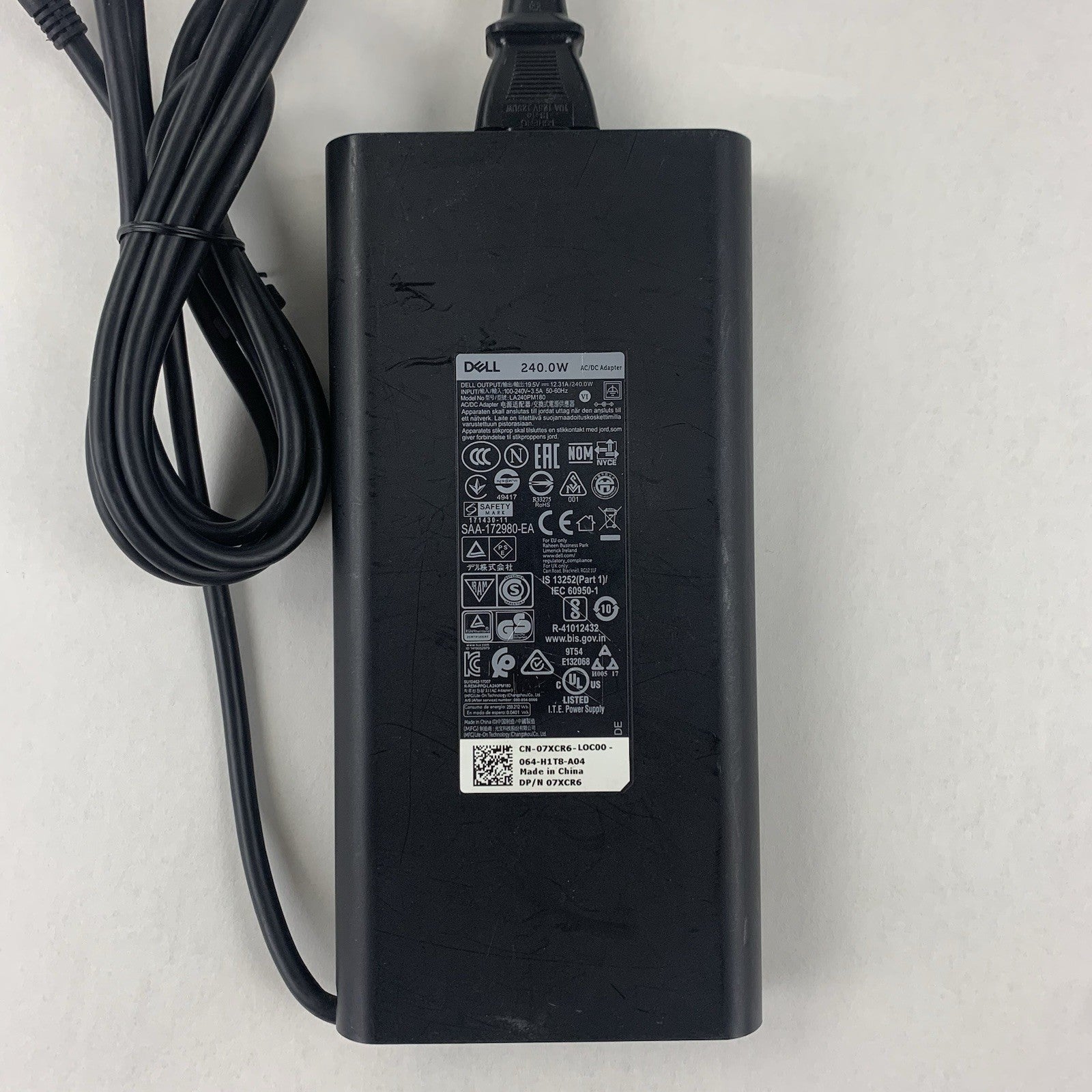 Dell LA240PM180 240 Watt Laptop AC Power Adapter 19.5V 12.3A Large Tip w/ Cable1