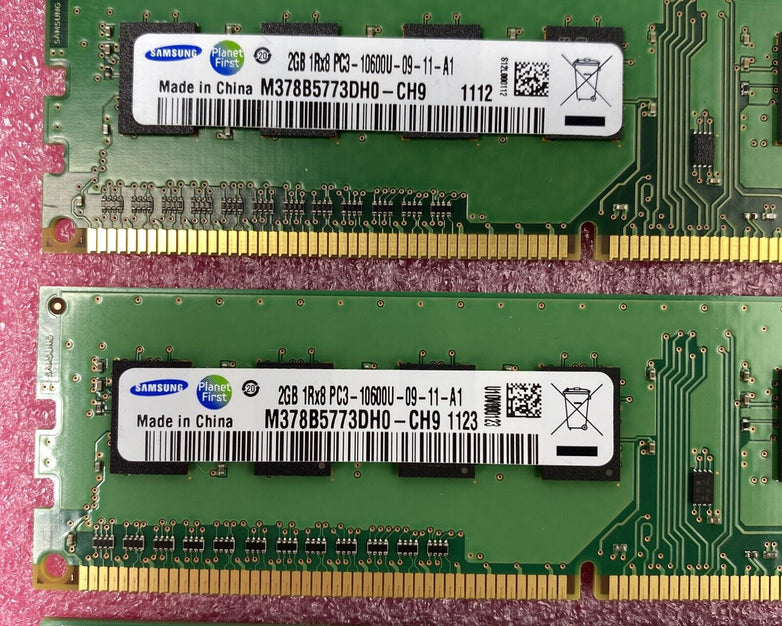 Lot ( 8 ) 2GB Samsung M378B5773DH0-CH9 1Rx8 PC3-10600U DDR3-1333MHz Desktop RAM