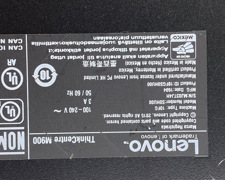 Lenovo ThinkCentre M900 SFF Intel Core i5-6500 3.2Ghz 8GB RAM No HDD No OS