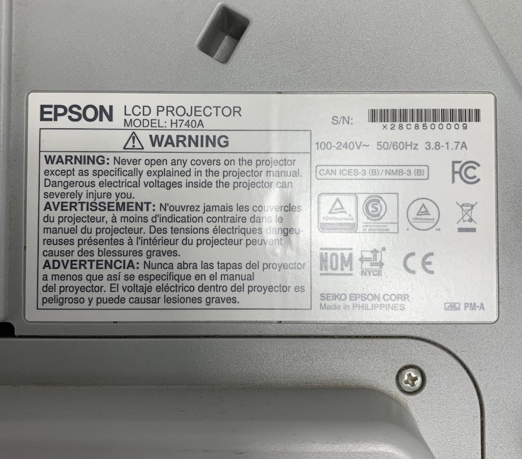 Epson PowerLite 695Wi H740A LCD Lamp Projector 1750 Lamp Hours - No Remote7