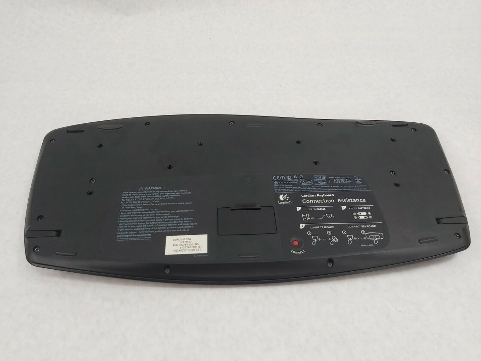 Logitech Y-RR54 LX-700 Cordless Wireless Keyboard CANADA 210 No Mouse/Dongle
