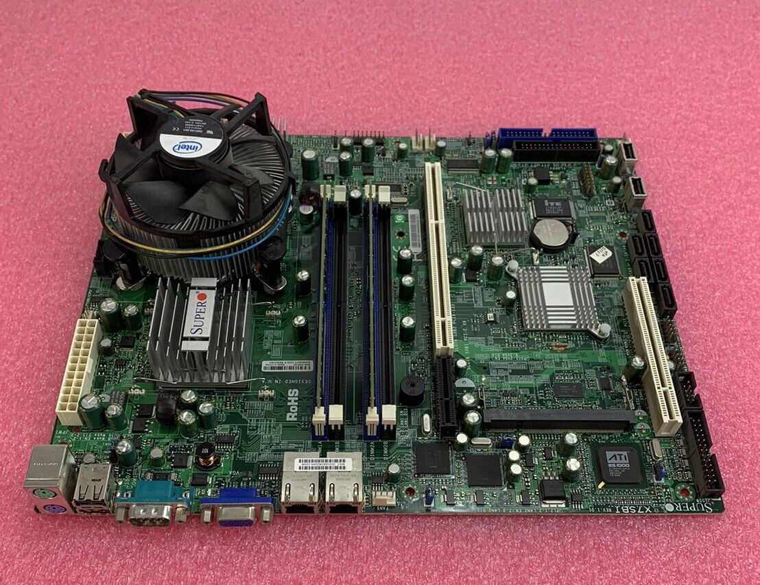 SuperMicro X7SBI Motherboard Intel Core 2 Quad Q6600 2.4GHz 4GB RAM w/ Shield