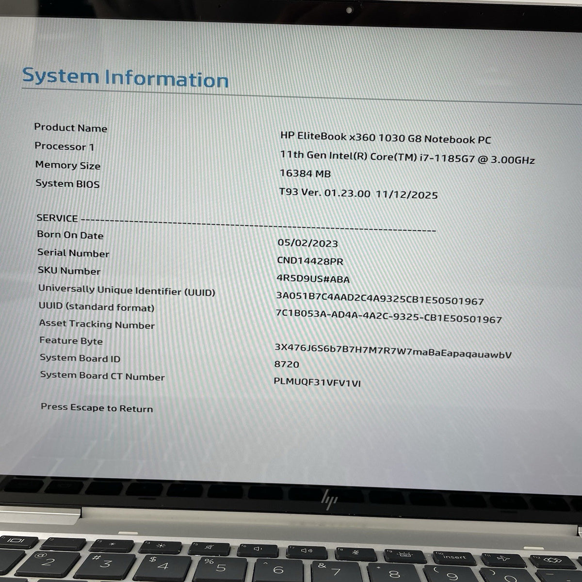 HP EliteBook x360 1030 G8 13.3" i7-1185G7 3.0GHz 16GB RAM No SSD/OS/AC/Batt-READ3