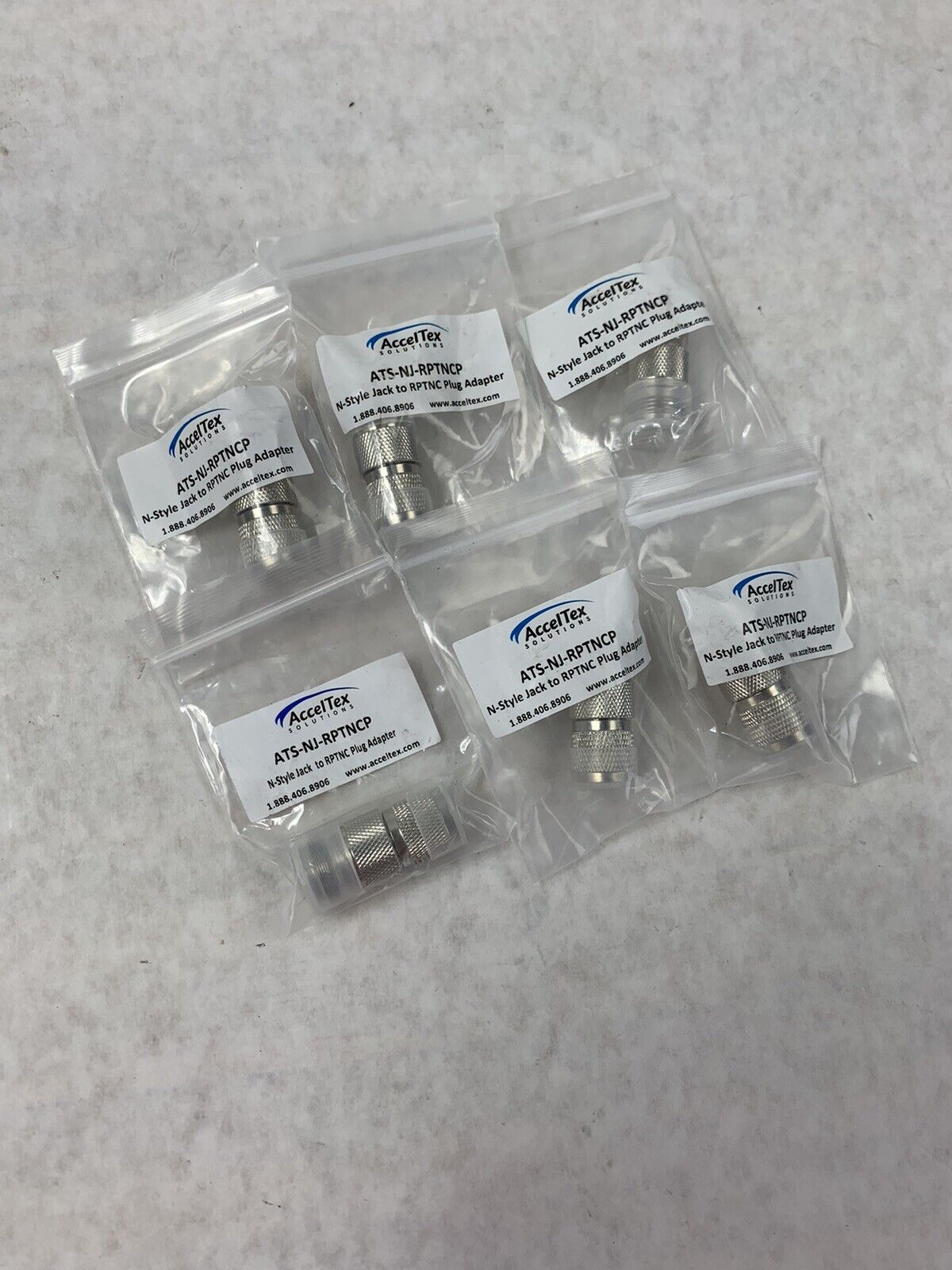 Lot of 6 AccelTex N-Style Bulkhead Jack to Plug Arrestor ATS-NJ-RTPNCP