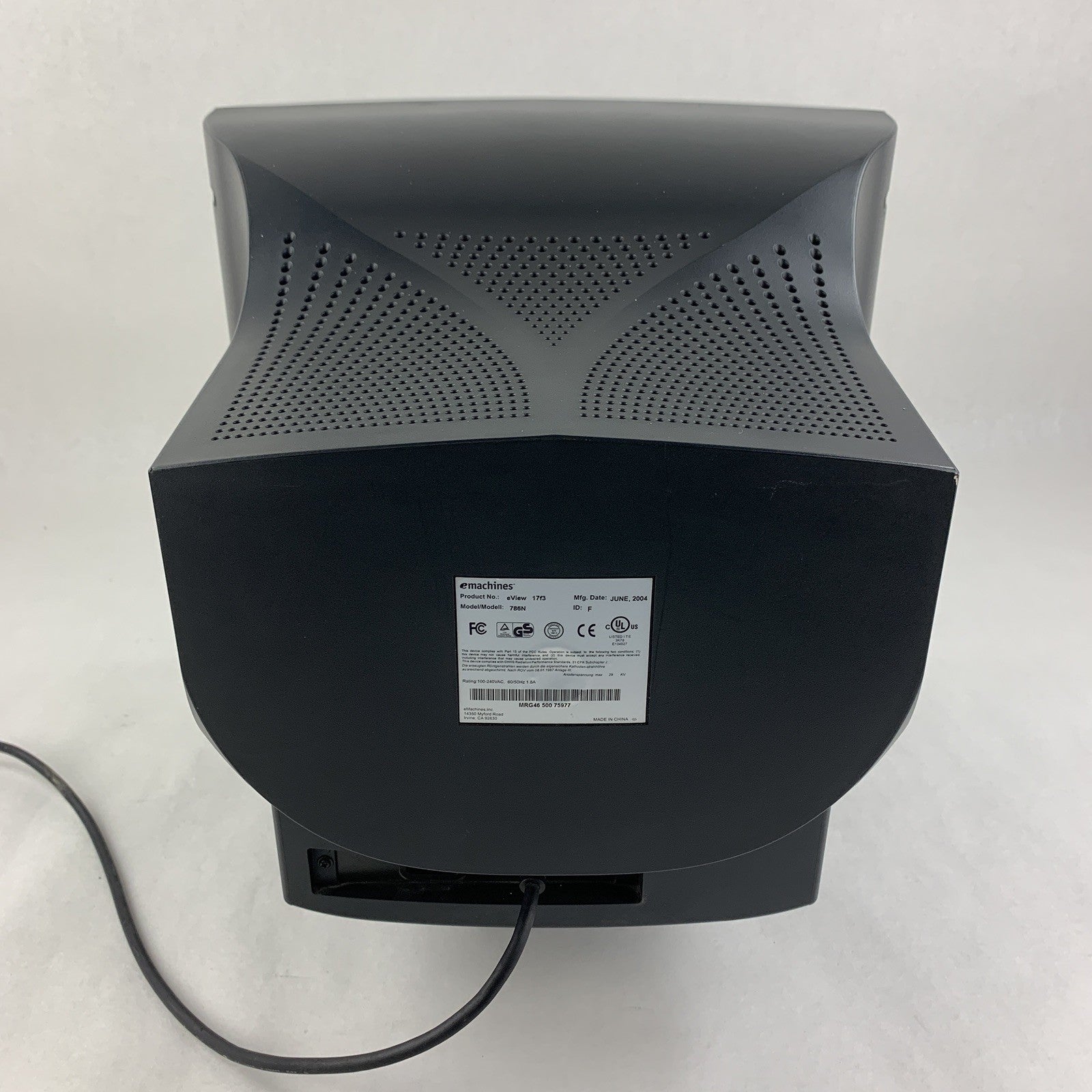 eMachines eView 17f3 786N 17" CRT VGA Color Monitor Computer Retro Gaming