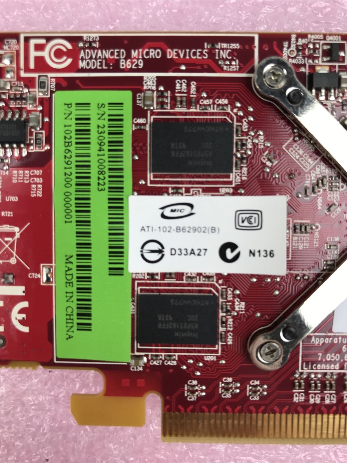 ATI Radeon HD 3450 PCIe Graphics Card AMD B629 Dell X398D DMS-59 (Lot of 2)