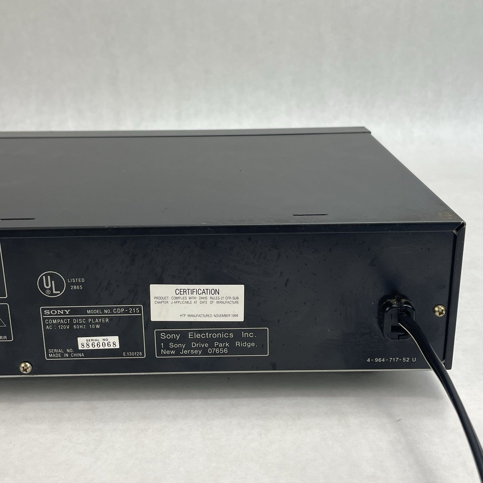 Sony CDP-215 Single Disc CD Player Tested7