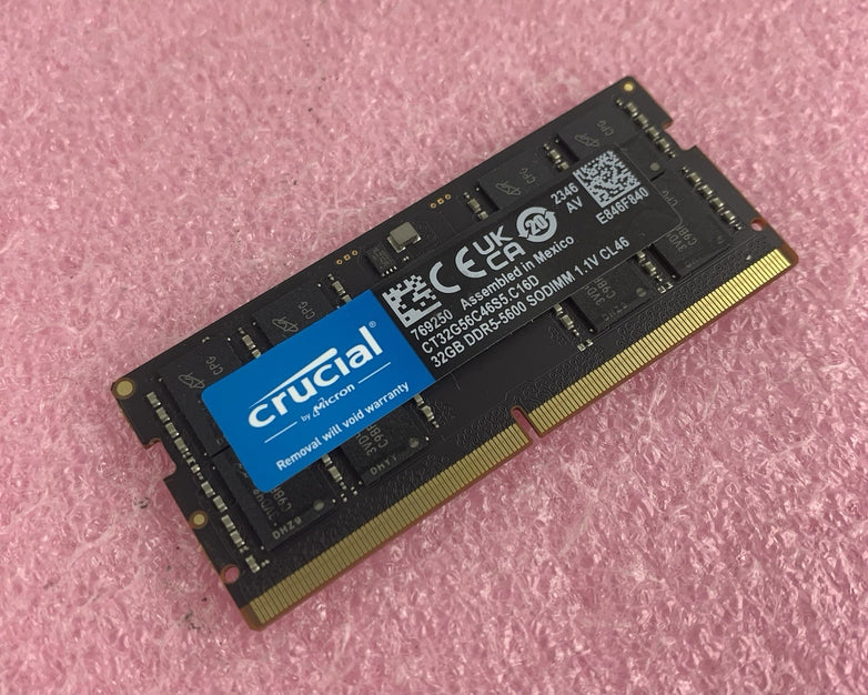 Crucial CT32G56C46S5.C16D 32 GB DDR5-5600 SODIMM Laptop Memory RAM