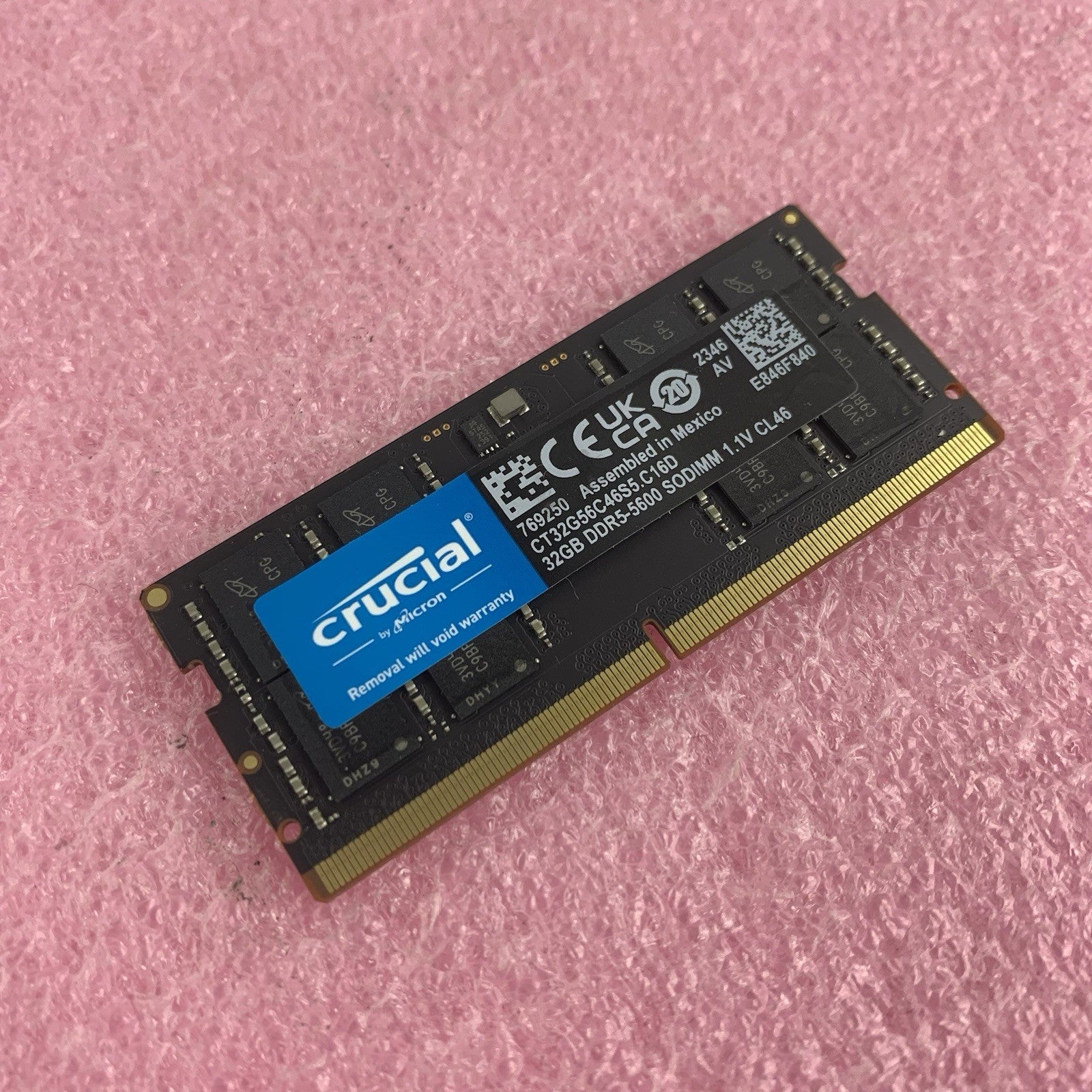 Crucial CT32G56C46S5.C16D 32 GB DDR5-5600 SODIMM Laptop Memory RAM0