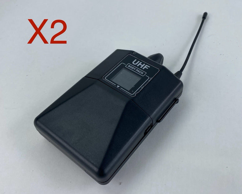 UHF Body Pack Wireless Microphone No Batteries No Microphone Lot of 2