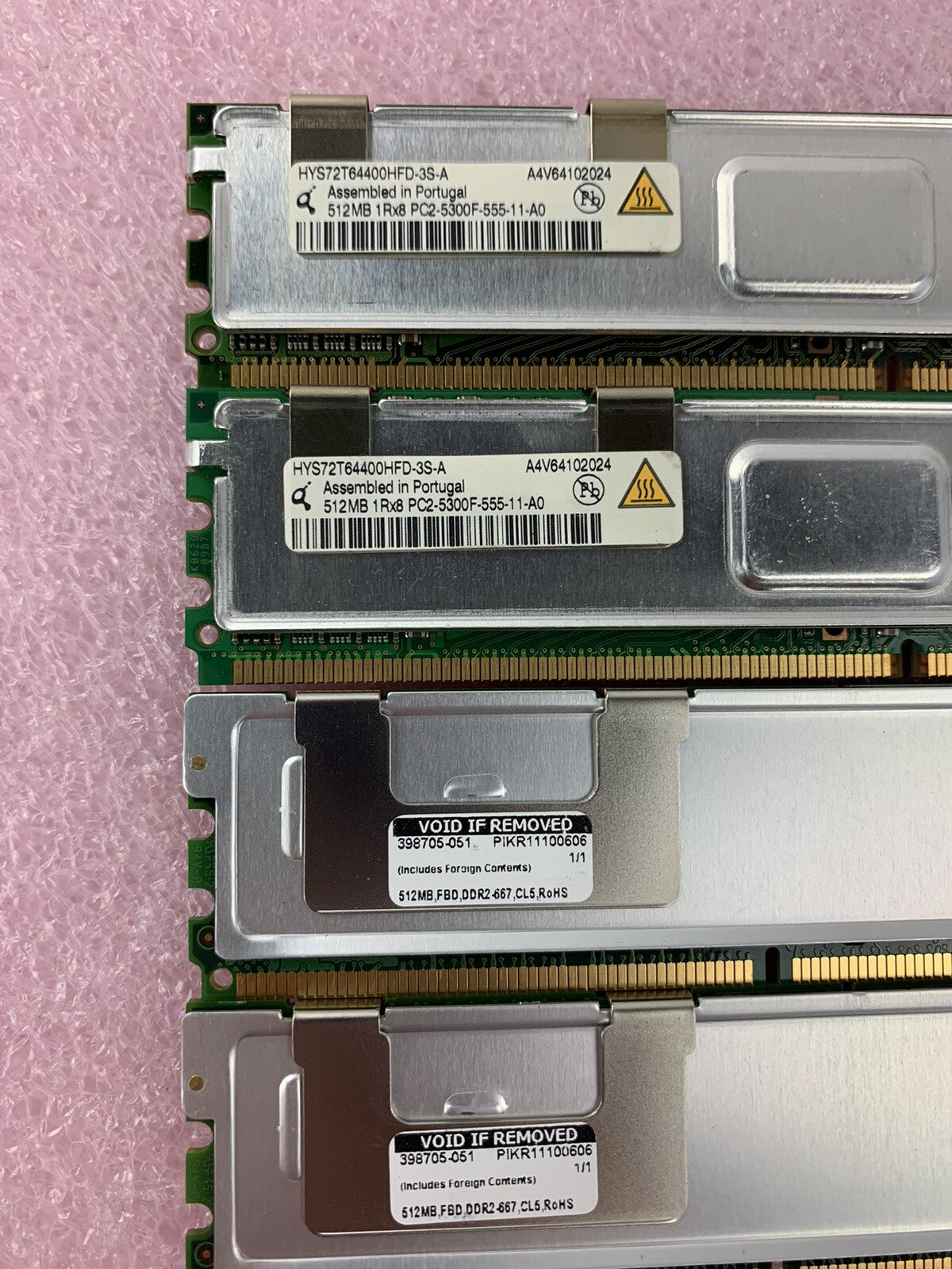 HP PC2-5300F-555-11-A0 DDR2 512MB 398705-051 Server Memory RAM2