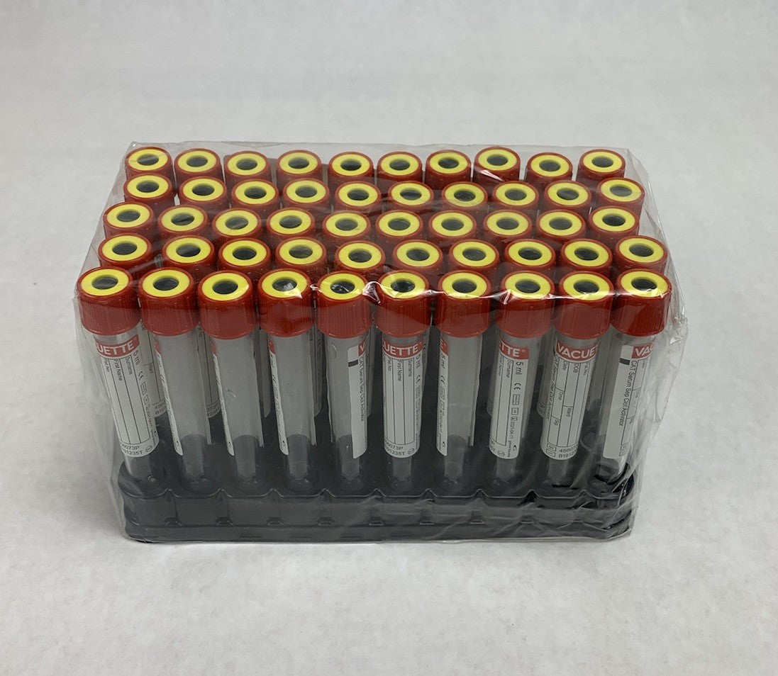 Vacuette 456073P 5ml CAT Serum Sep Clot Activator 13x100 50pcs Non-Ridged Tubes