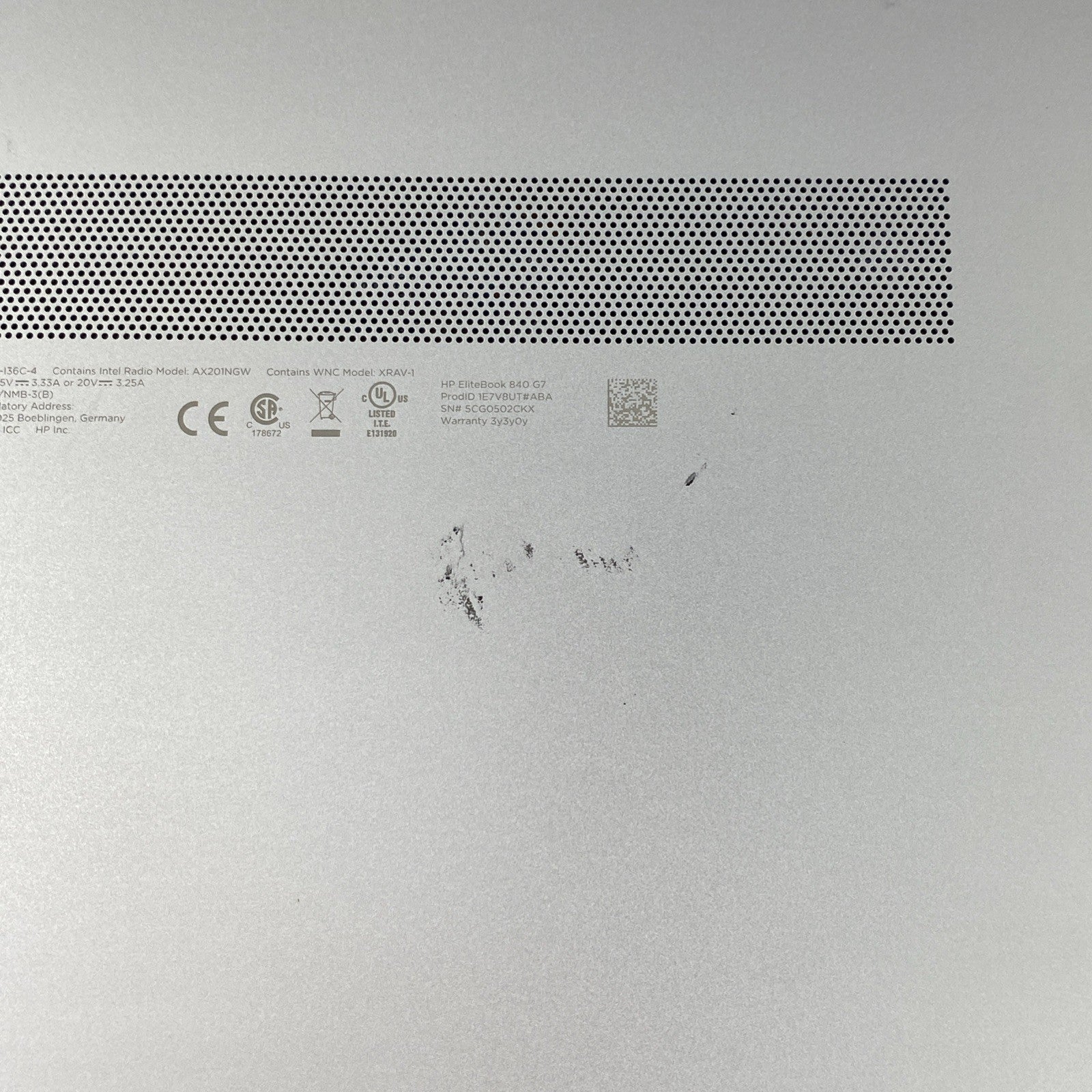 HP EliteBook 840 G7 Core i5-10310U 1.70 GHz 8 GB RAM 14" No Battery No HDD No OS