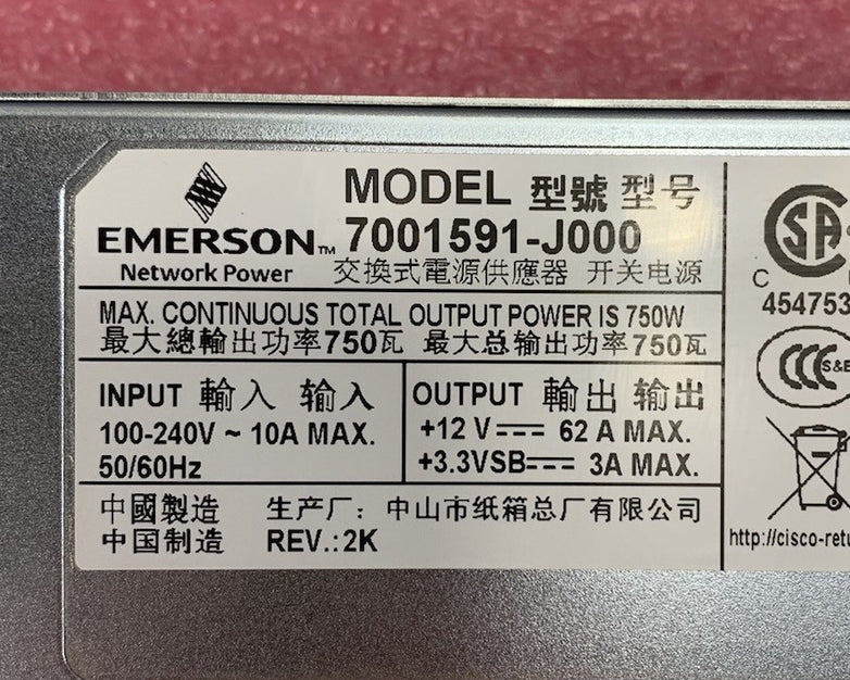 Emerson 7001591-J000 750W Power Supply