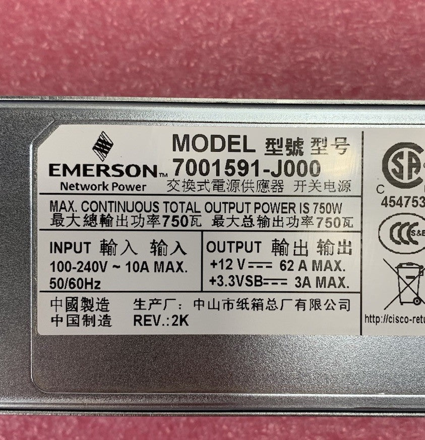 Emerson 7001591-J000 750W Power Supply