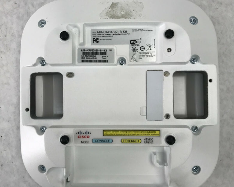 Cisco Aironet 3700 Series AIR-CAP3702I-B-K9 Dual Band Access Point - Tested