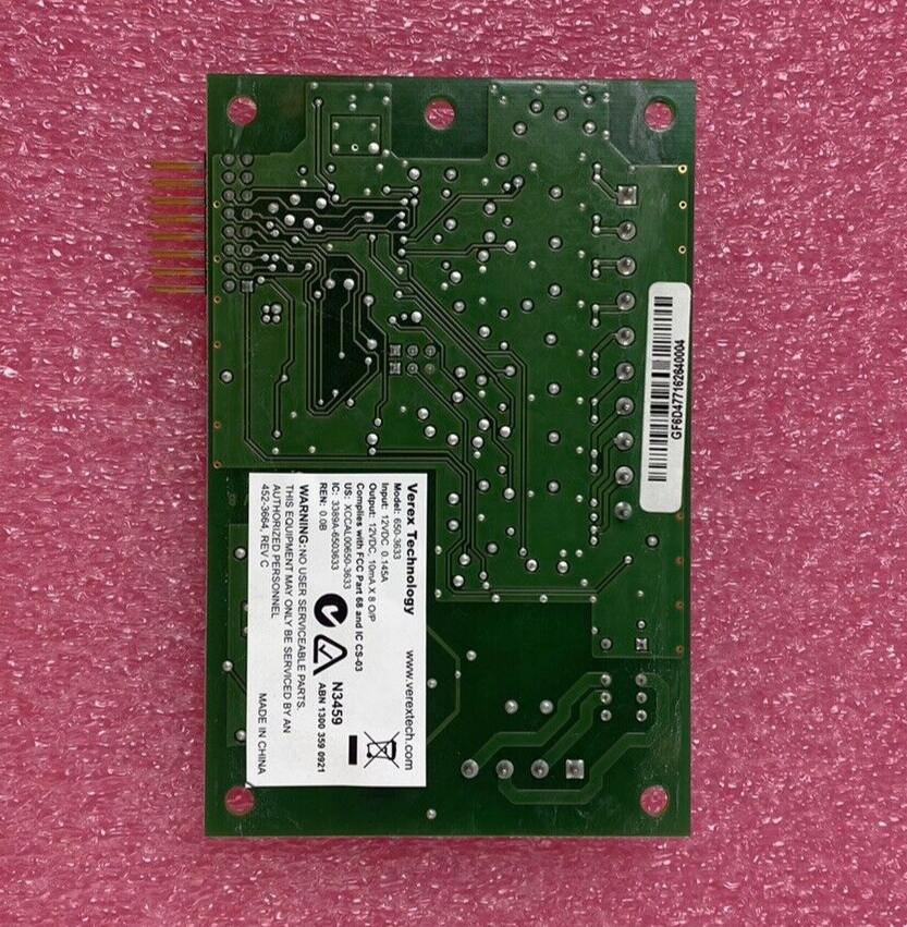 Verex Technology 650-3633 Output Card 12VDC 0.145A Input 12VDC 10mA Output