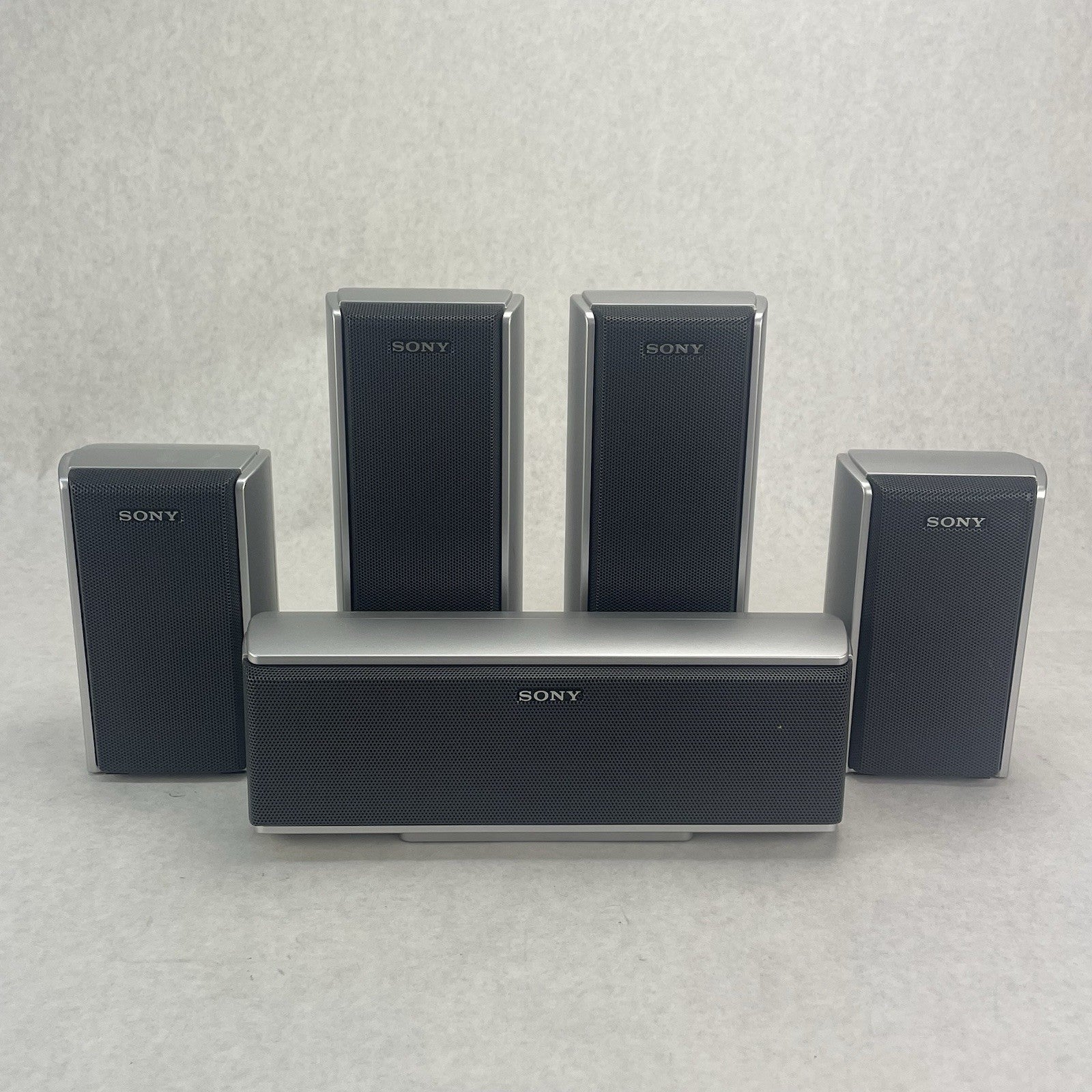 Sony 5.1 Speaker Lot SS-CT51 SS-TS51 SS-TS52 Silver Home Theater Surround Sound1