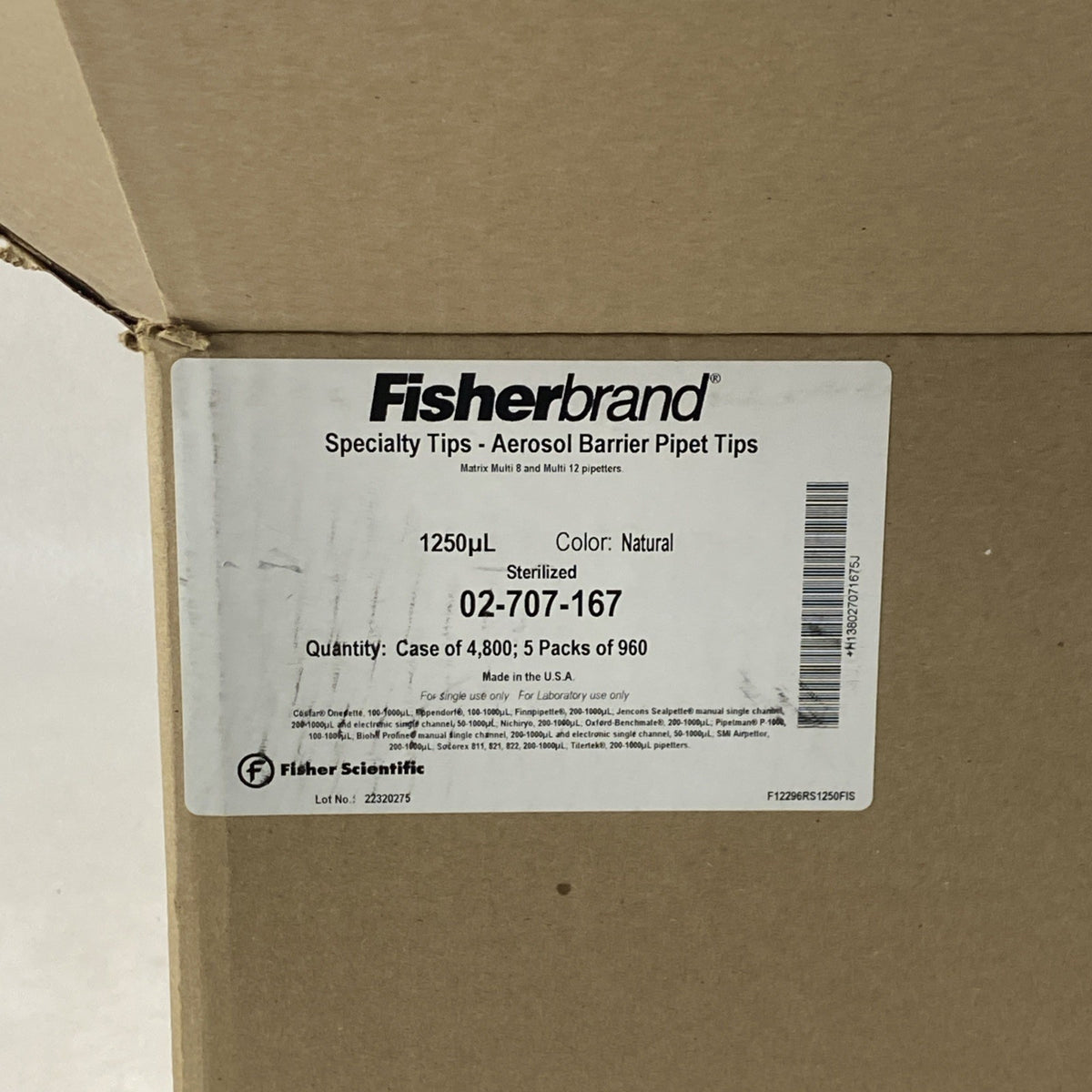 Fisherbrand 02-707-167 Aerosol Barrier Pipet Tips 1250µl Natural - 4800 Tips3
