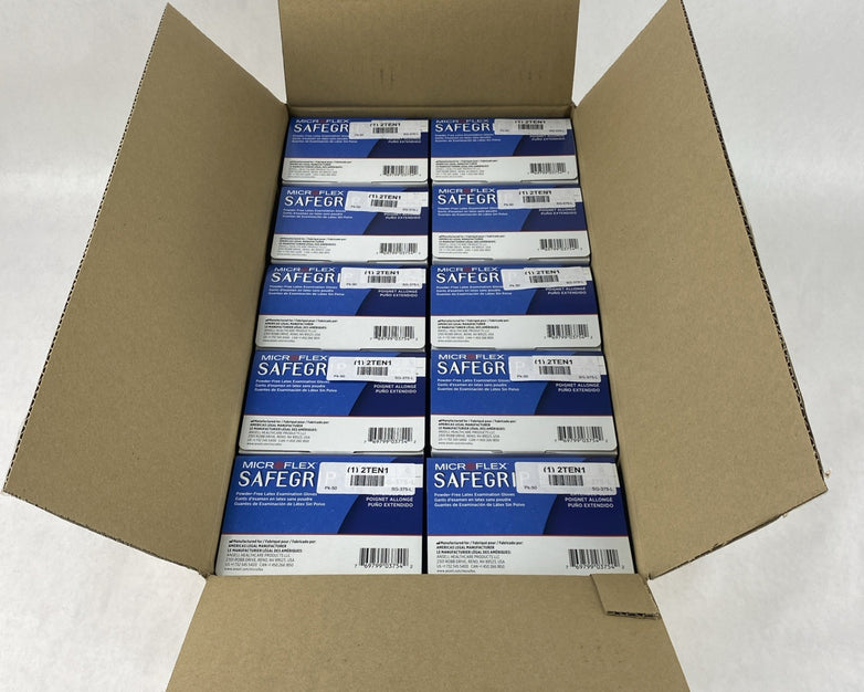 Ansell Microflex SG-375-L Exam Gloves Size L Blue - 500 Count