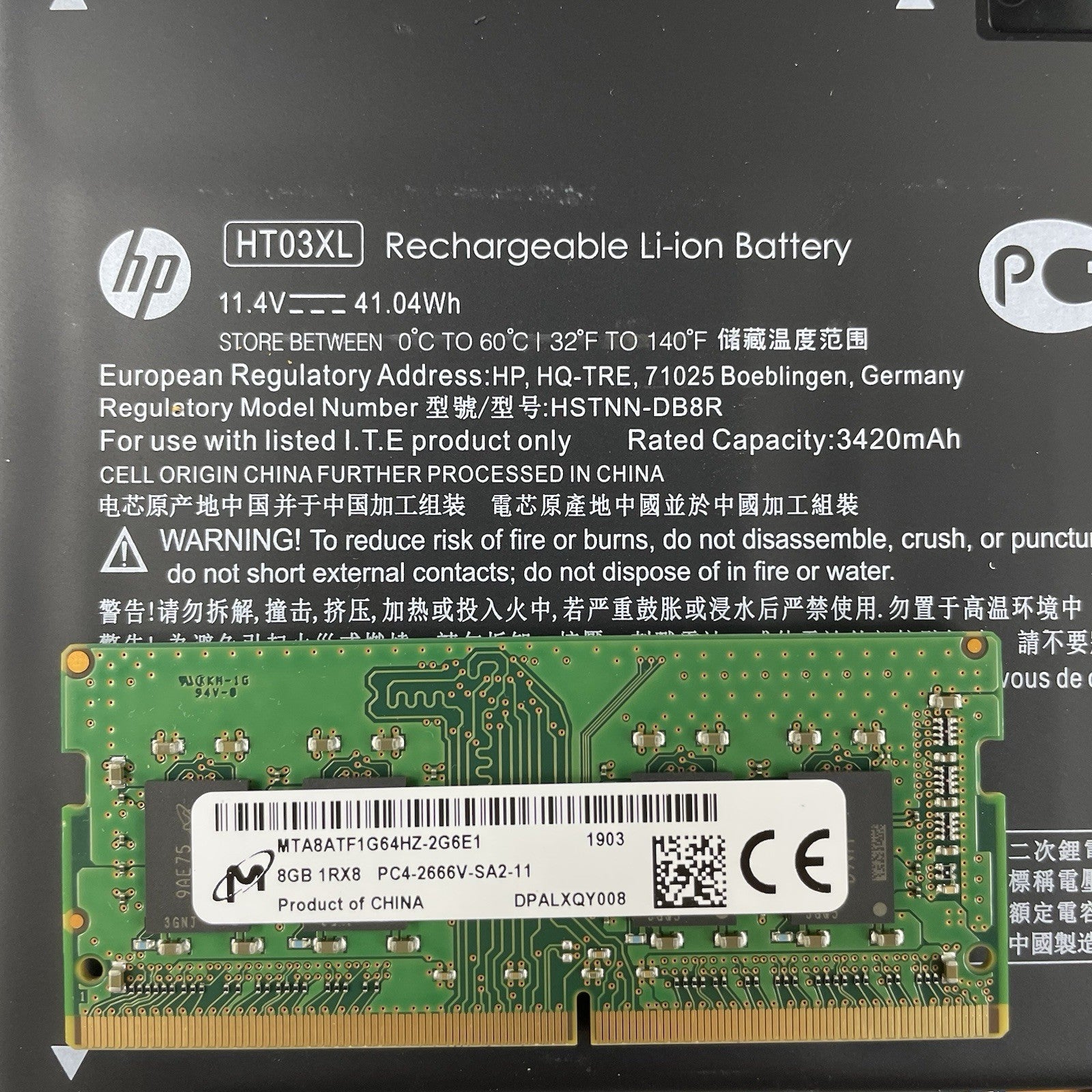 HP 15-da1xxx NoteBook 15.6" i5-8265U 1.60 GHz 8 GB RAM No SSD/OS/AC18