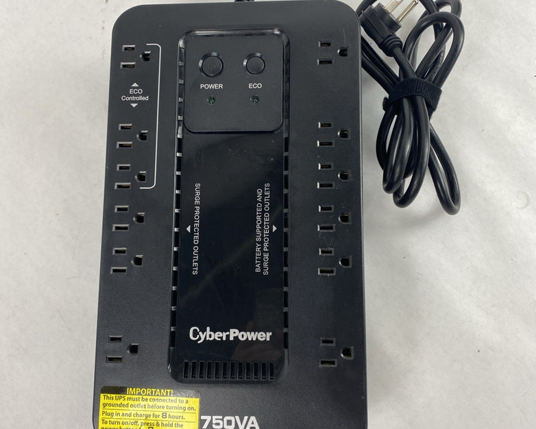 Cyber Power EC750G Ecologic UPS 12 Outlet 6 Surge 750VA 120V Tested No Battery