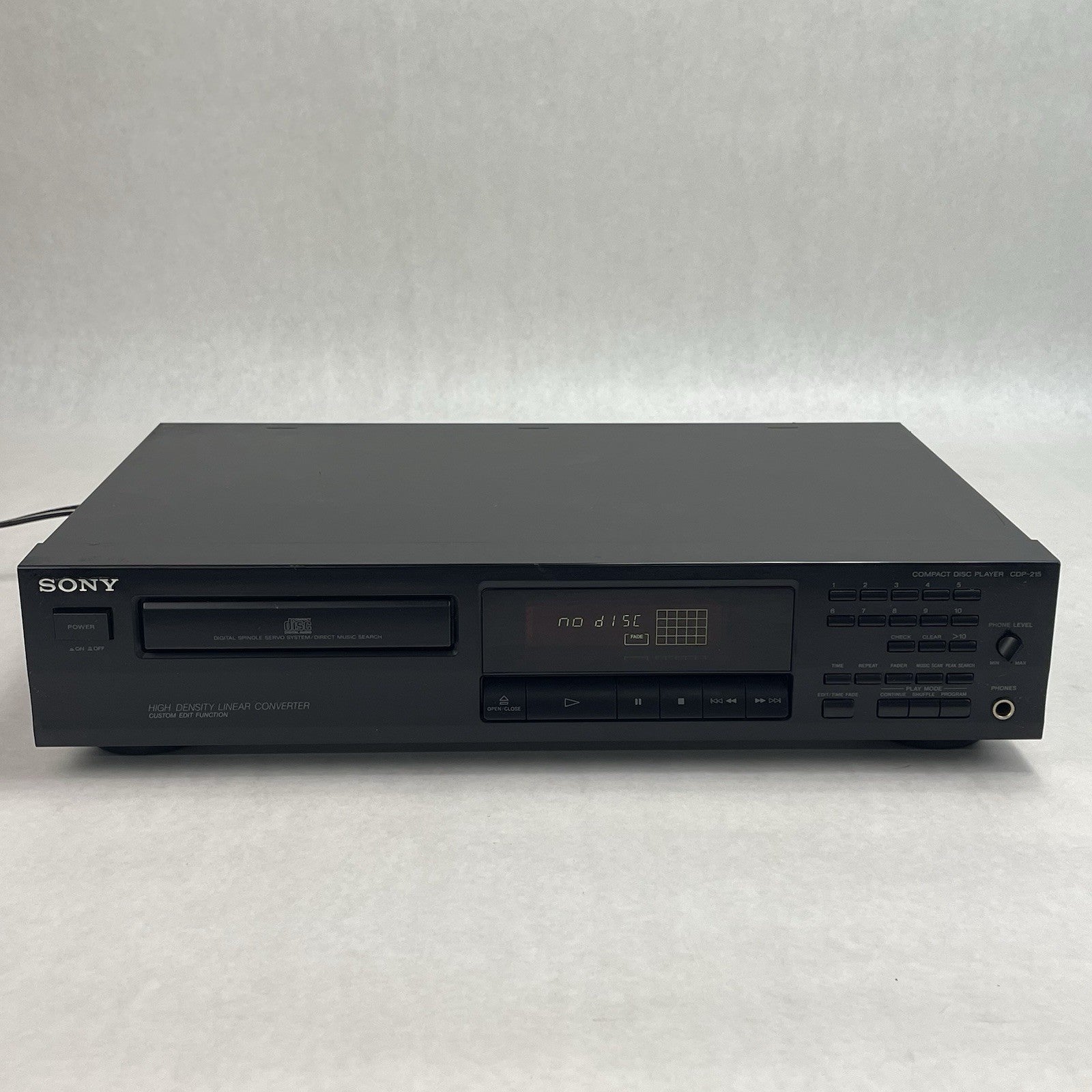 Sony CDP-215 Single Disc CD Player Tested1