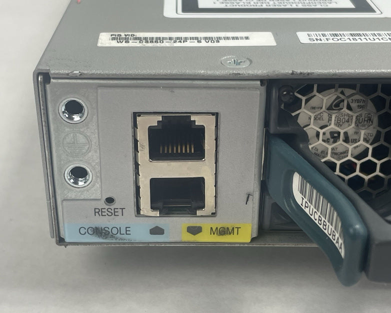 Cisco WS-C3850-24P-S V03 Switch 24-Port Gigabit PoE+ w/ 2x PSU Tested & Reset