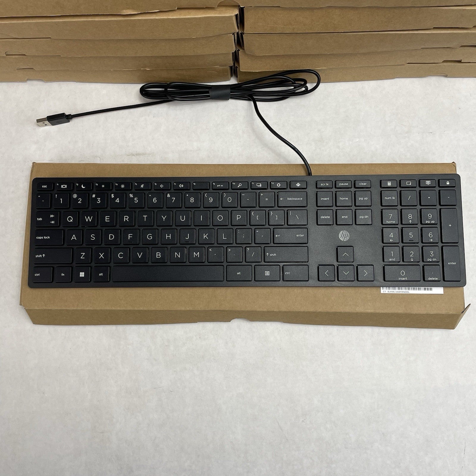 HP Black Slim Wired USB Keyboard US L96909 - 001 Lot of 10