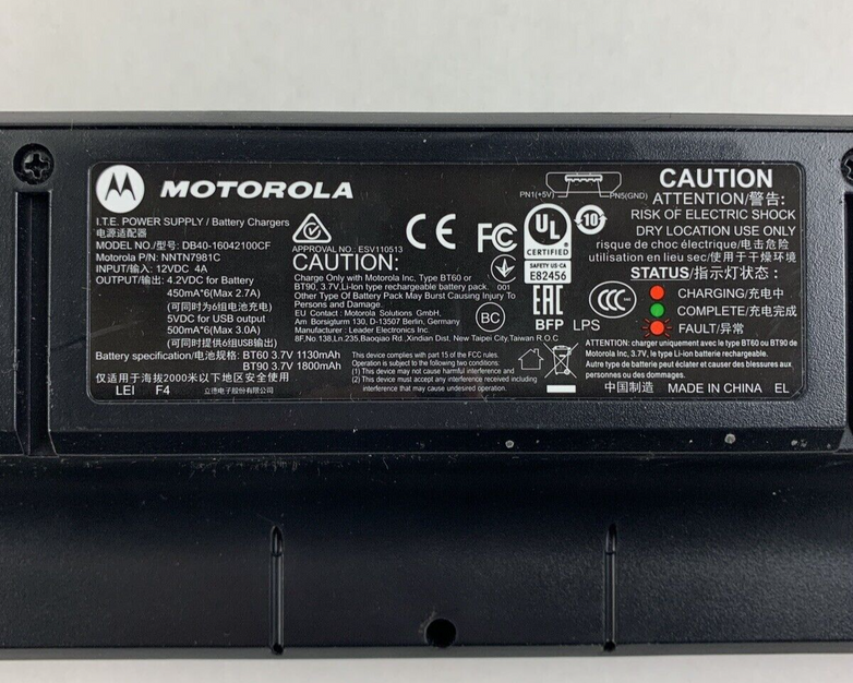 Motorola DB40-16042100CF Charging Station W/ Motorola NU50-9120400-I3 Power Cord