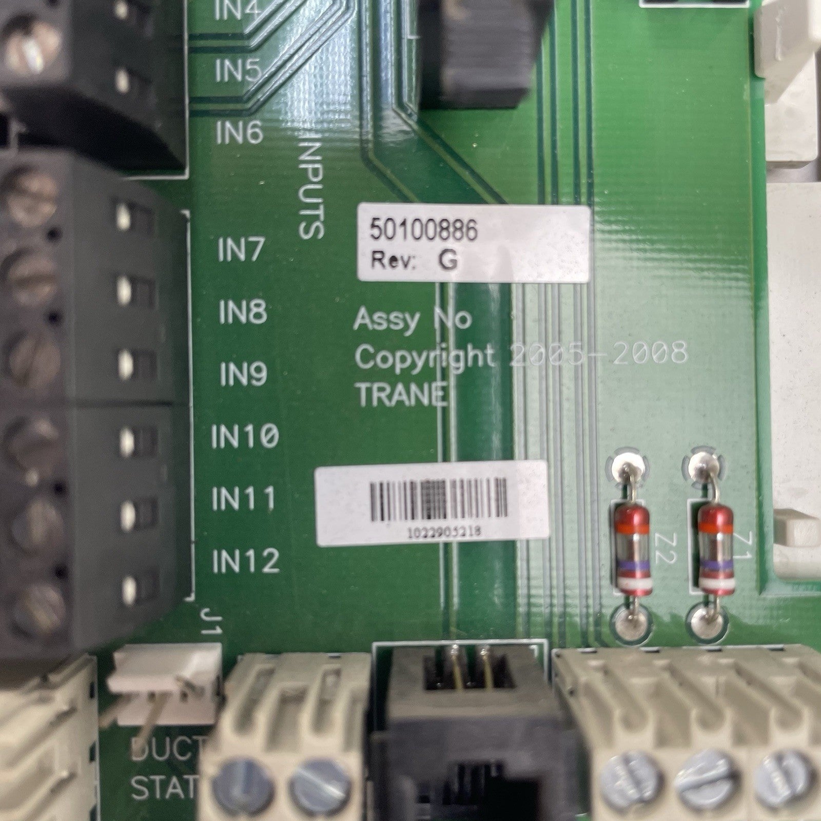 Trane MOD01254 S3090032062 Termination Module REV-G 24 Volt with Lower Carrage