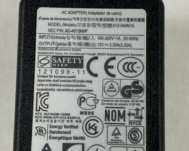 Chicony A12-040N1A 12V 3.33A 40W AC Adapter (Lot of 9)