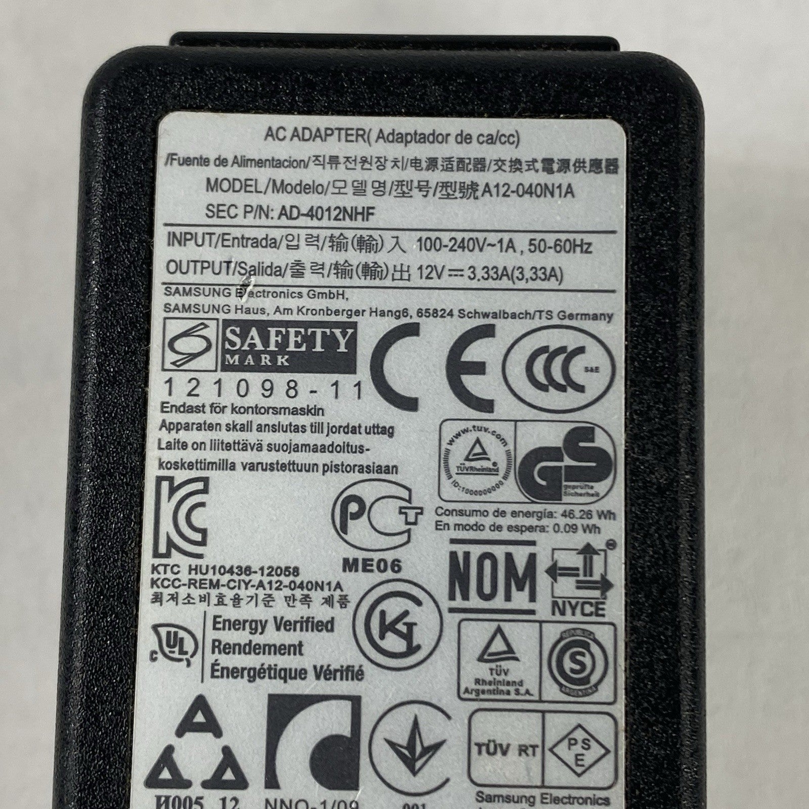 Chicony A12-040N1A 12V 3.33A 40W AC Adapter (Lot of 9)4