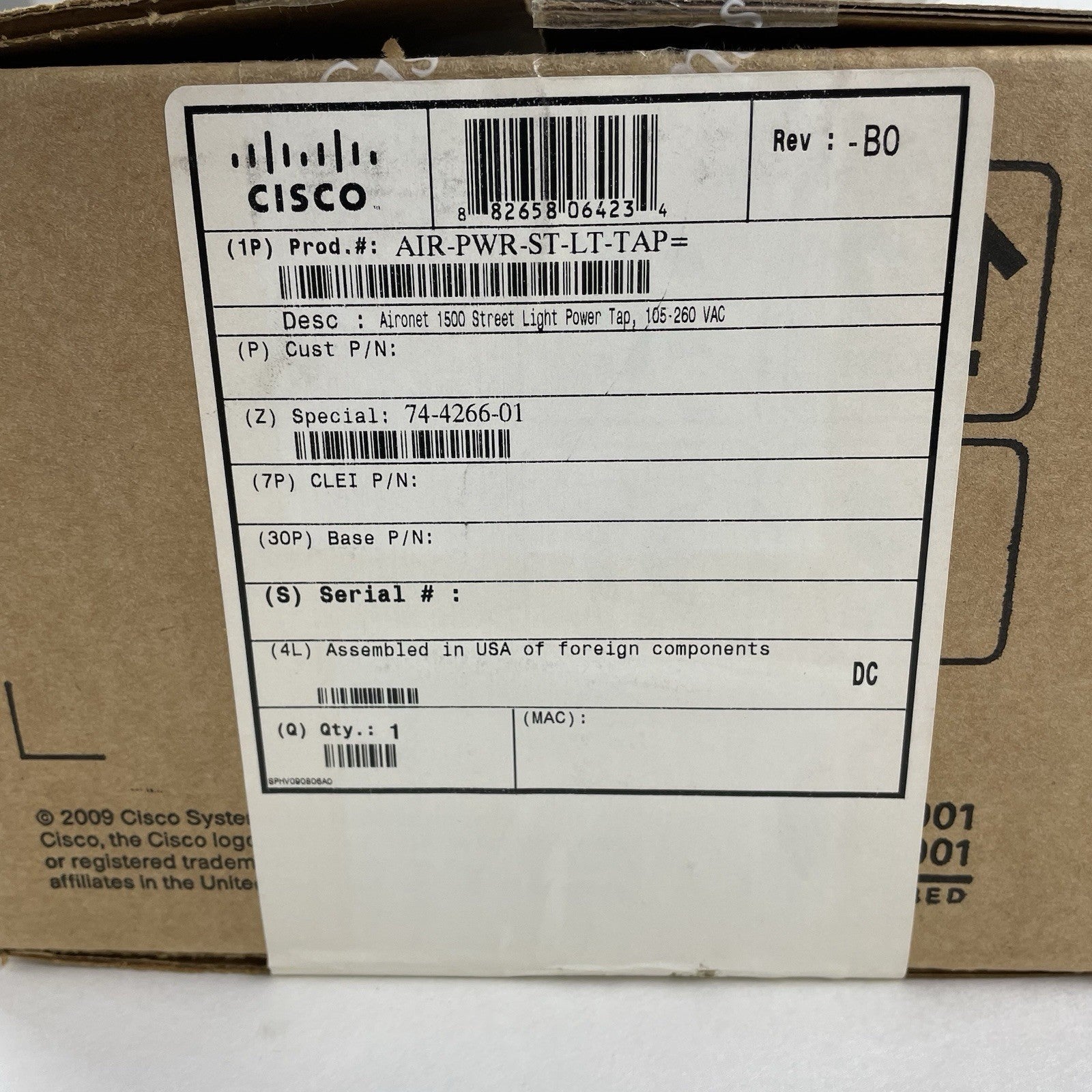 Cisco Aironet 1500 Street Light Power Tap Sunrise Fisher AIR-PWR-ST-LT-TAP=