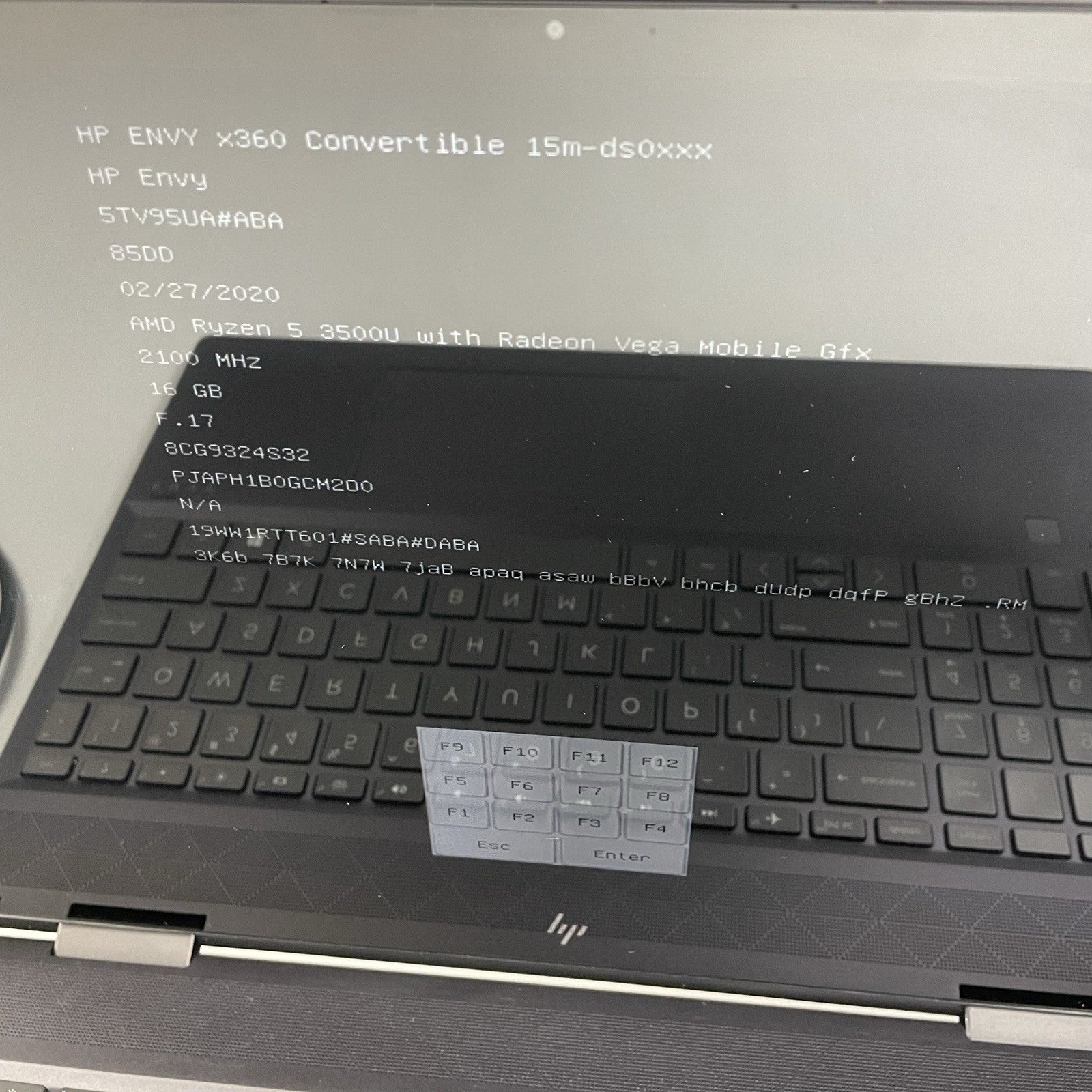 HP ENVY x360 15m-ds0011dx 15.6" Ryzen 5 3500U 2.10GHz 16GB RAM No SSD/OS/AC/Batt2