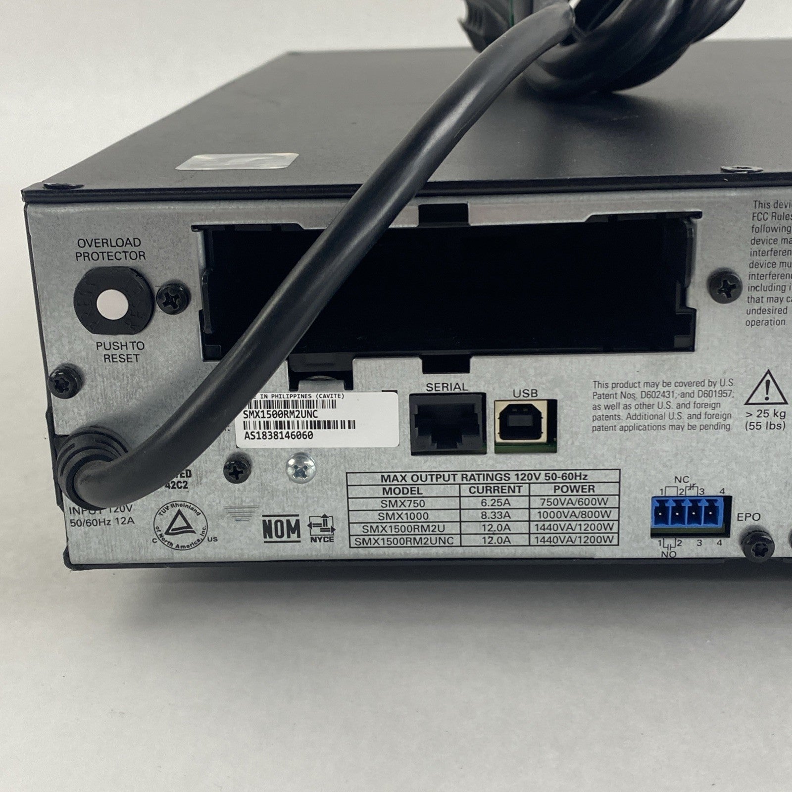 APC SMX1500RMZUNC Smart-UPS X 1500 Rackmount No batteries No Faceplate 8 Outlet12