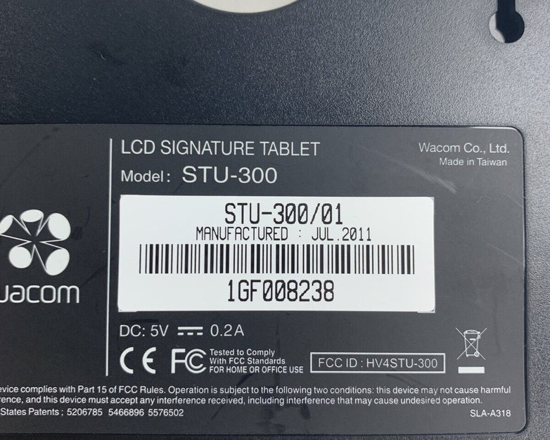 Wacom STU-300 / 01 USB LCD Signature Tablet Pad with Stylus Pen Tested