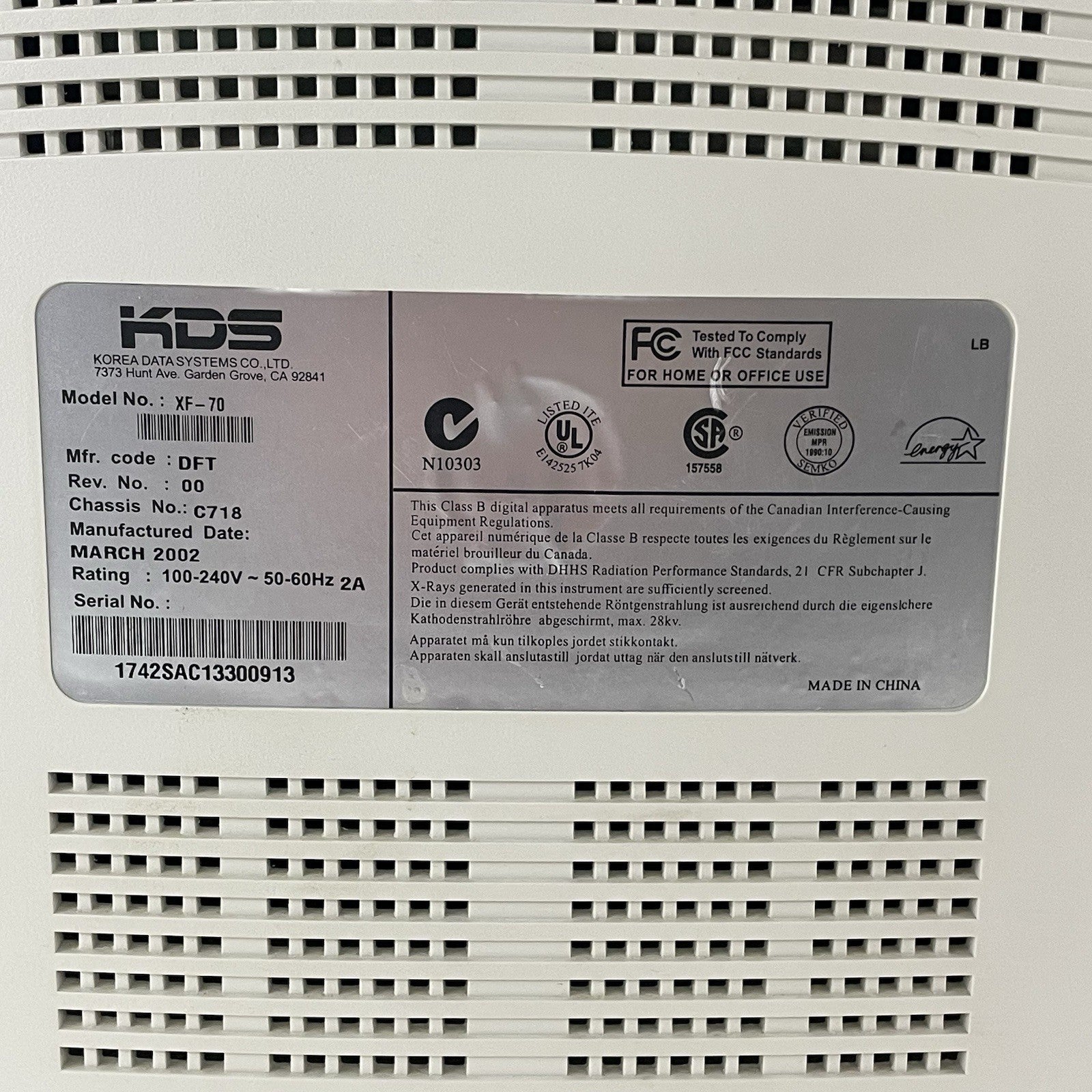 KDS 17" CRT Retro Gaming Monitor XF-70 Xflat Korea Data Systems Broken Stand4