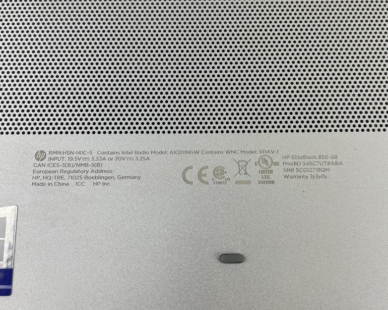 HP EliteBook 850 G8 15.6" i5-1145G7 2.60 GHz 8 GB RAM No SSD/OS/AC