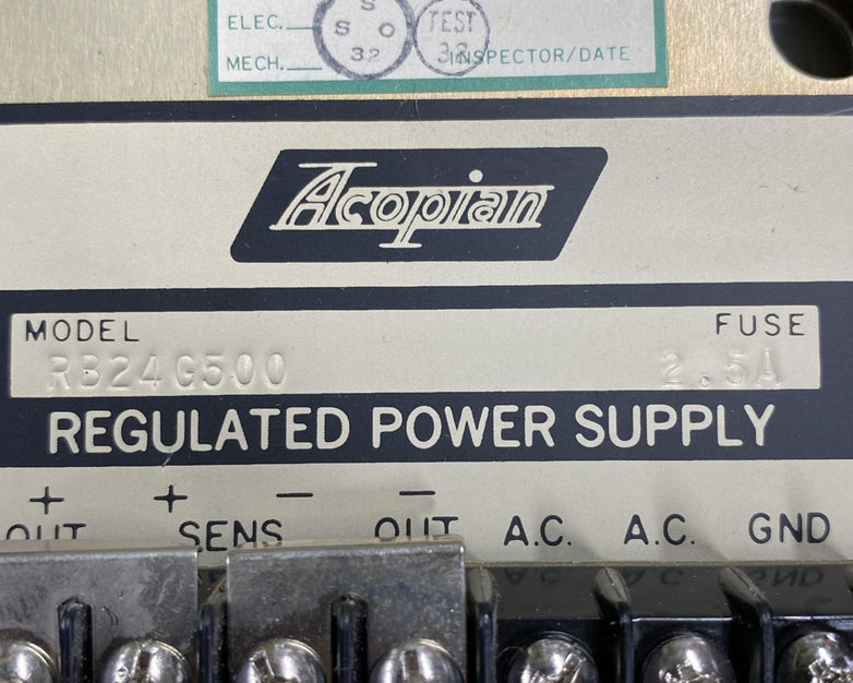 Acopian RB24G500 24VDC 5A Power Supply - Tested