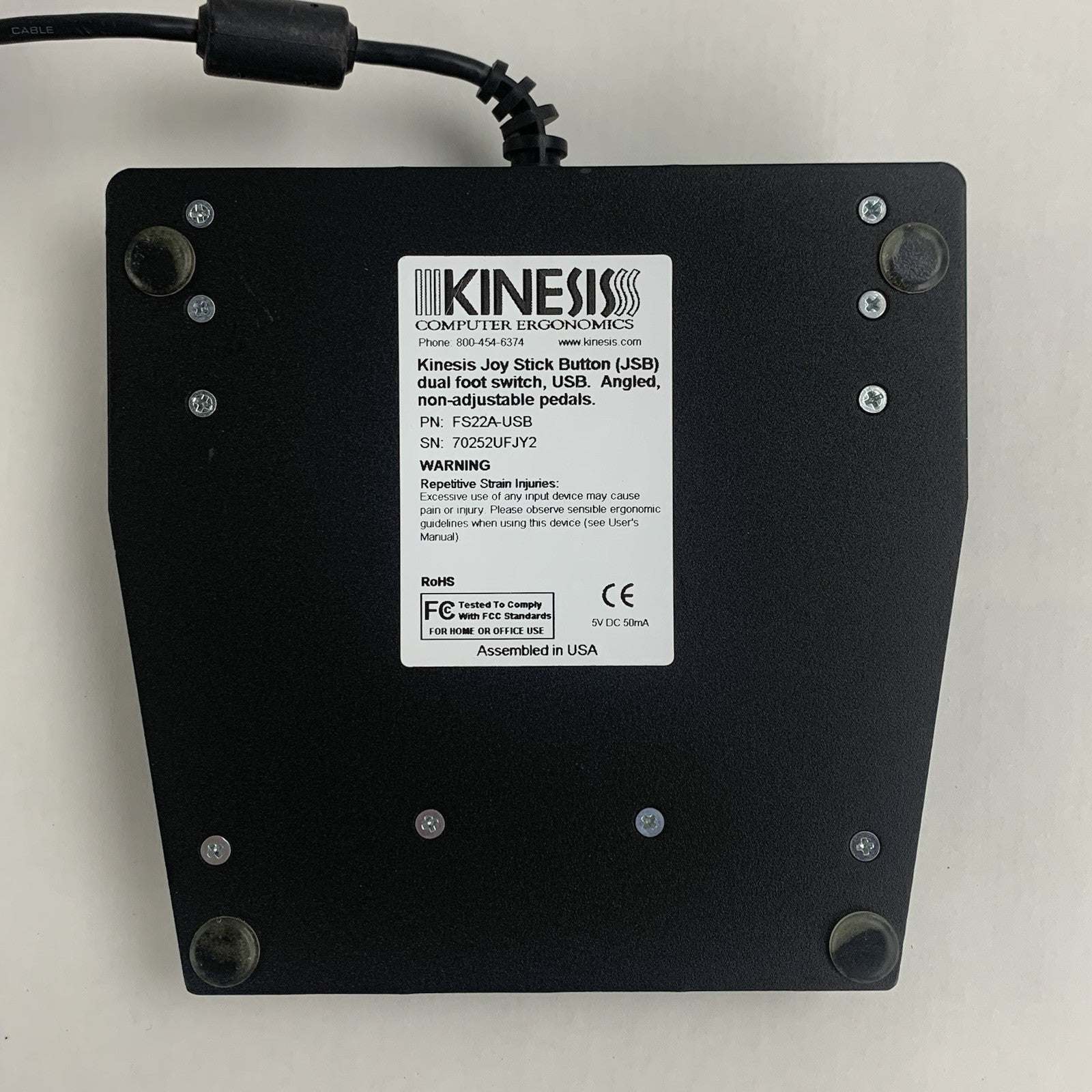 Kinesis FS22A-USB Joystick Button Dual Action Foot Switch5